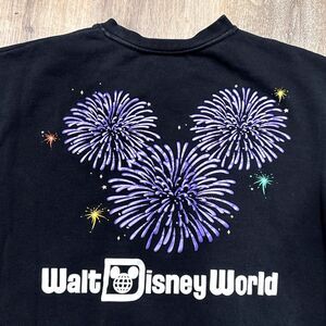Disney Sweatshirt Mens Large Black 100 Years 100th Anniversary Fireworks